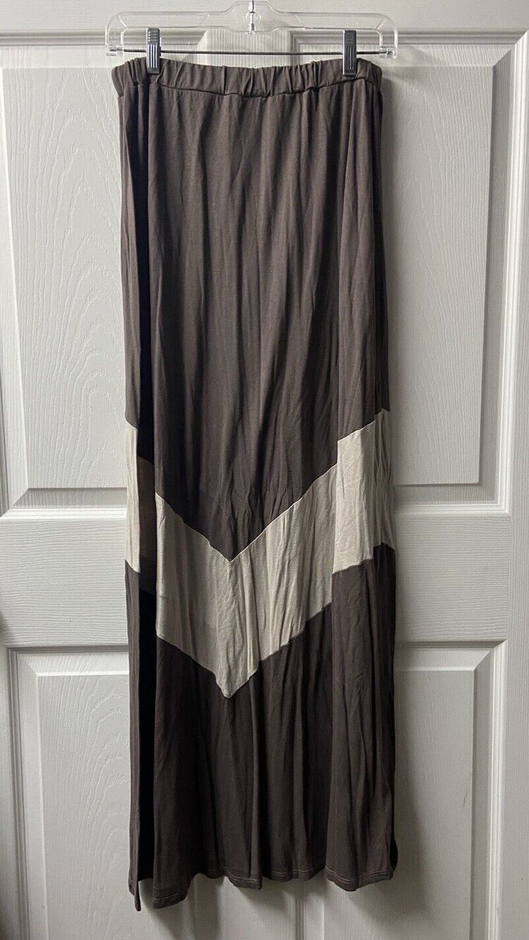 Pixie & Ivy Maxi Skirt Juniors Small Long Brown White Flair